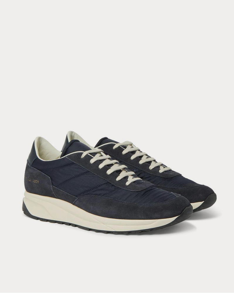 Common Projects Track Classic Leather-Trimmed Suede and Ripstop  Navy low top sneakers - 2