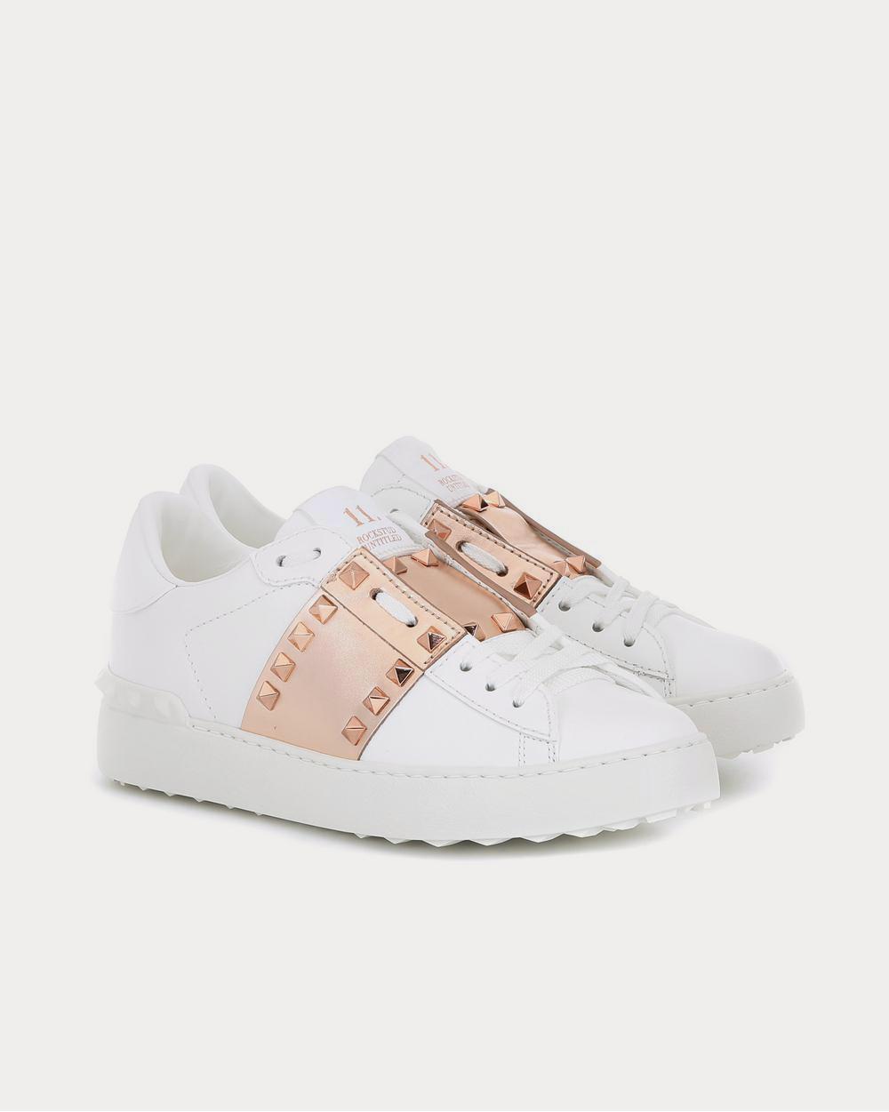 Valentino Valentino Garavani Rockstud Untitled leather Bianco Low Top Sneakers - 2