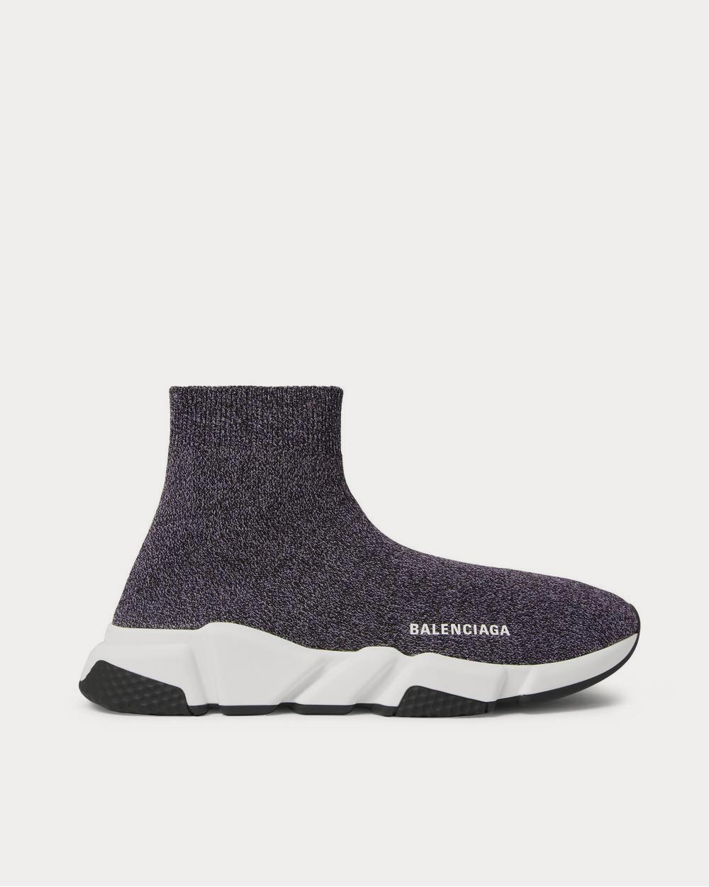 Balenciaga Speed Sock Stretch-Knit Slip-On  Gray high top sneakers - 1