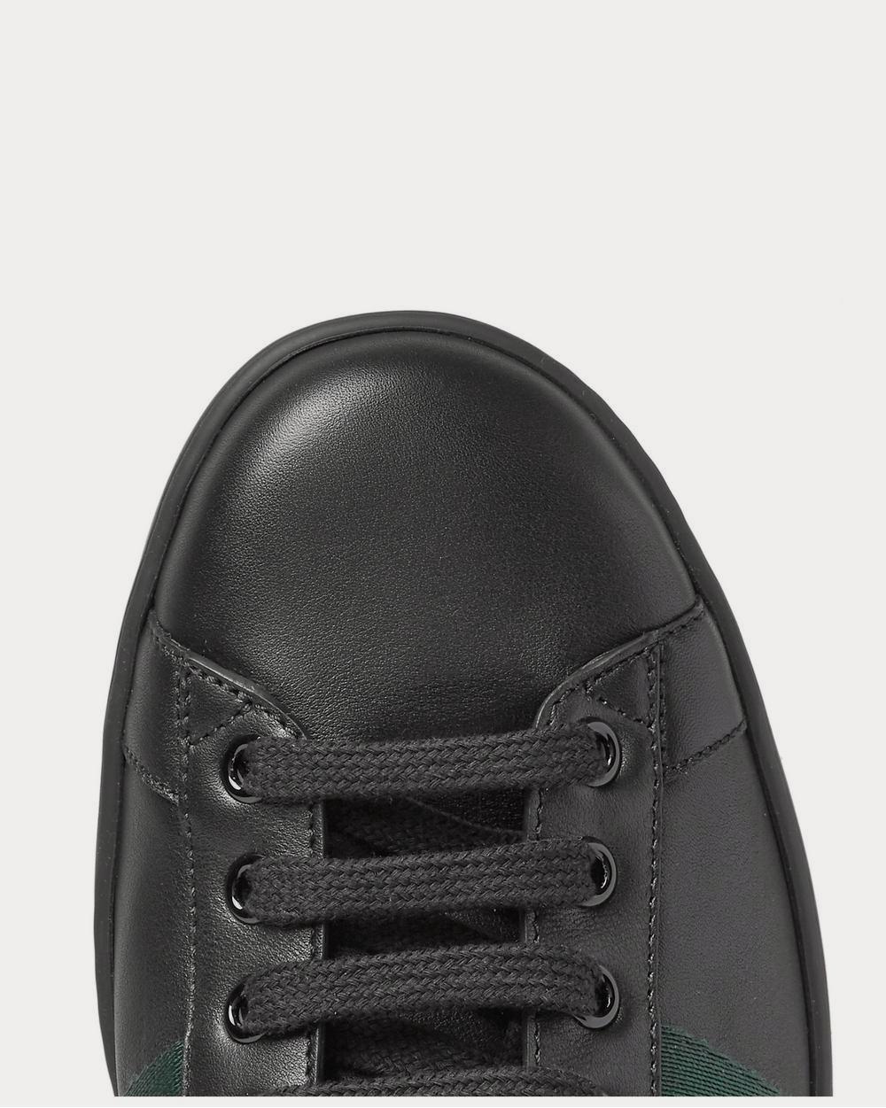 Gucci Ace Snake-Trimmed Leather  Black low top sneakers - 5