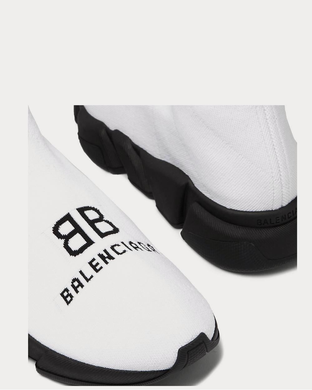 Balenciaga Speed Sock Logo-Print Stretch-Knit Slip-On  White high top sneakers - 5