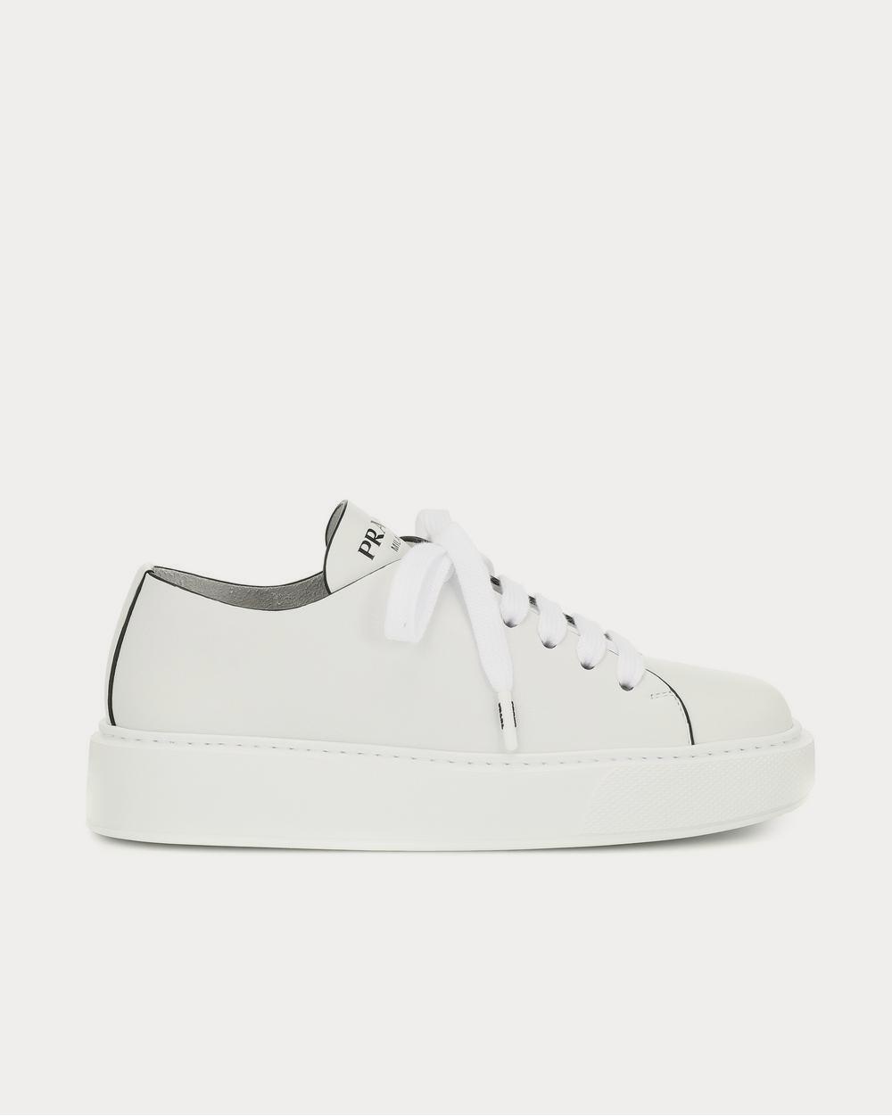 Prada Leather Bianco Low Top Sneakers - 1