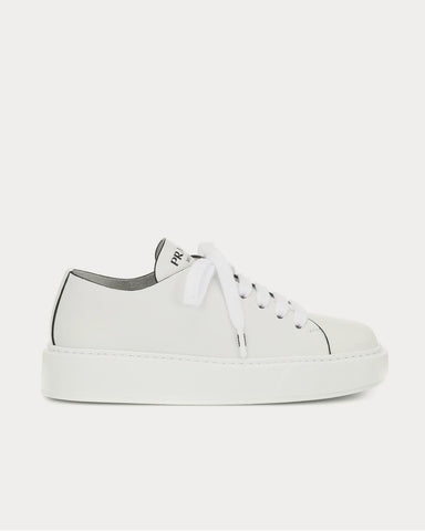 Prada Leather Bianco Low Top Sneakers