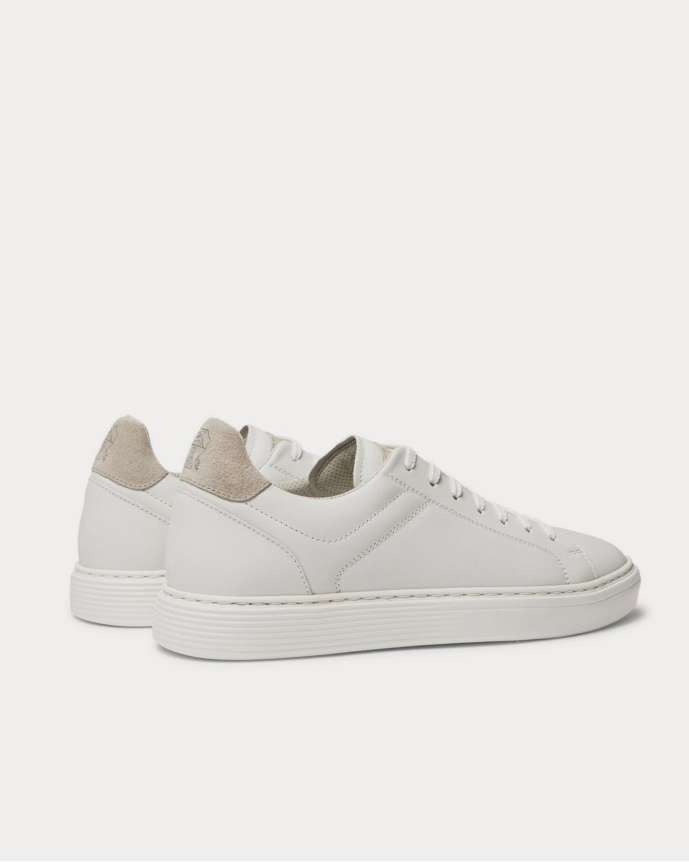 Brunello Cucinelli Suede-Trimmed Leather  White low top sneakers - 4