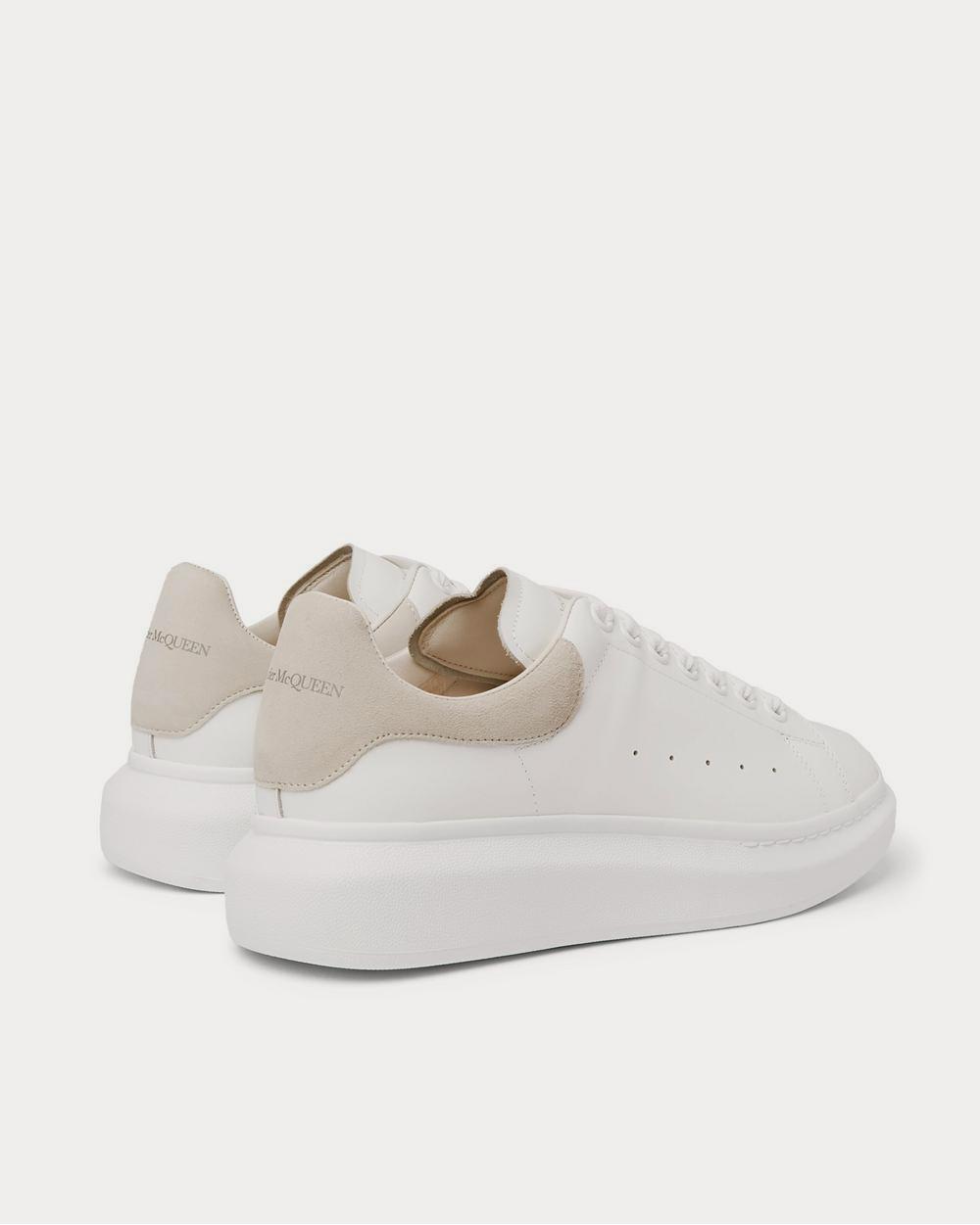 Alexander McQueen Exaggerated-Sole Suede-Trimmed Leather  White low top sneakers - 3