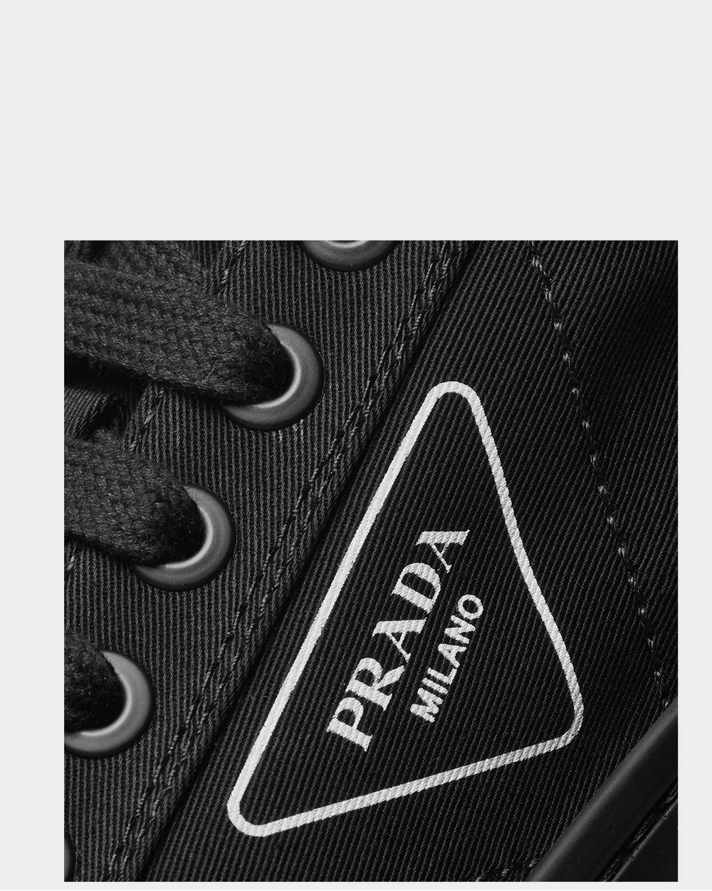 Prada Logo-Print Canvas  Black low top sneakers - 5