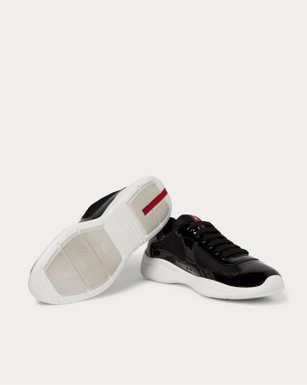 Prada America's Cup Patent-Leather and Mesh  Black low top sneakers - 3