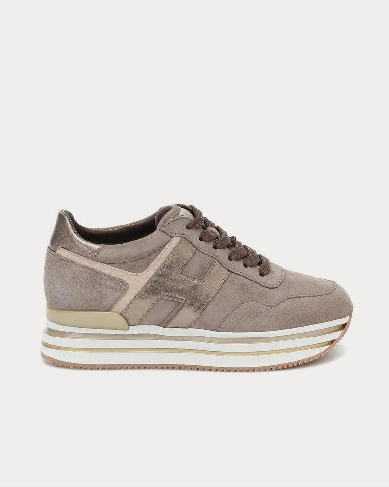 Hogan Midi Platform leather Beige Low Top Sneakers - 1