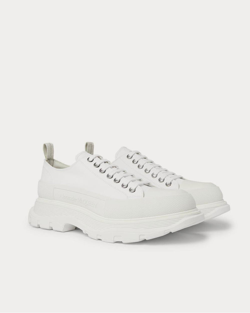 Alexander McQueen Rubber-Trimmed Canvas  White low top sneakers - 2