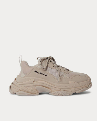 Balenciaga Triple S Mesh and Faux Leather  Beige low top sneakers