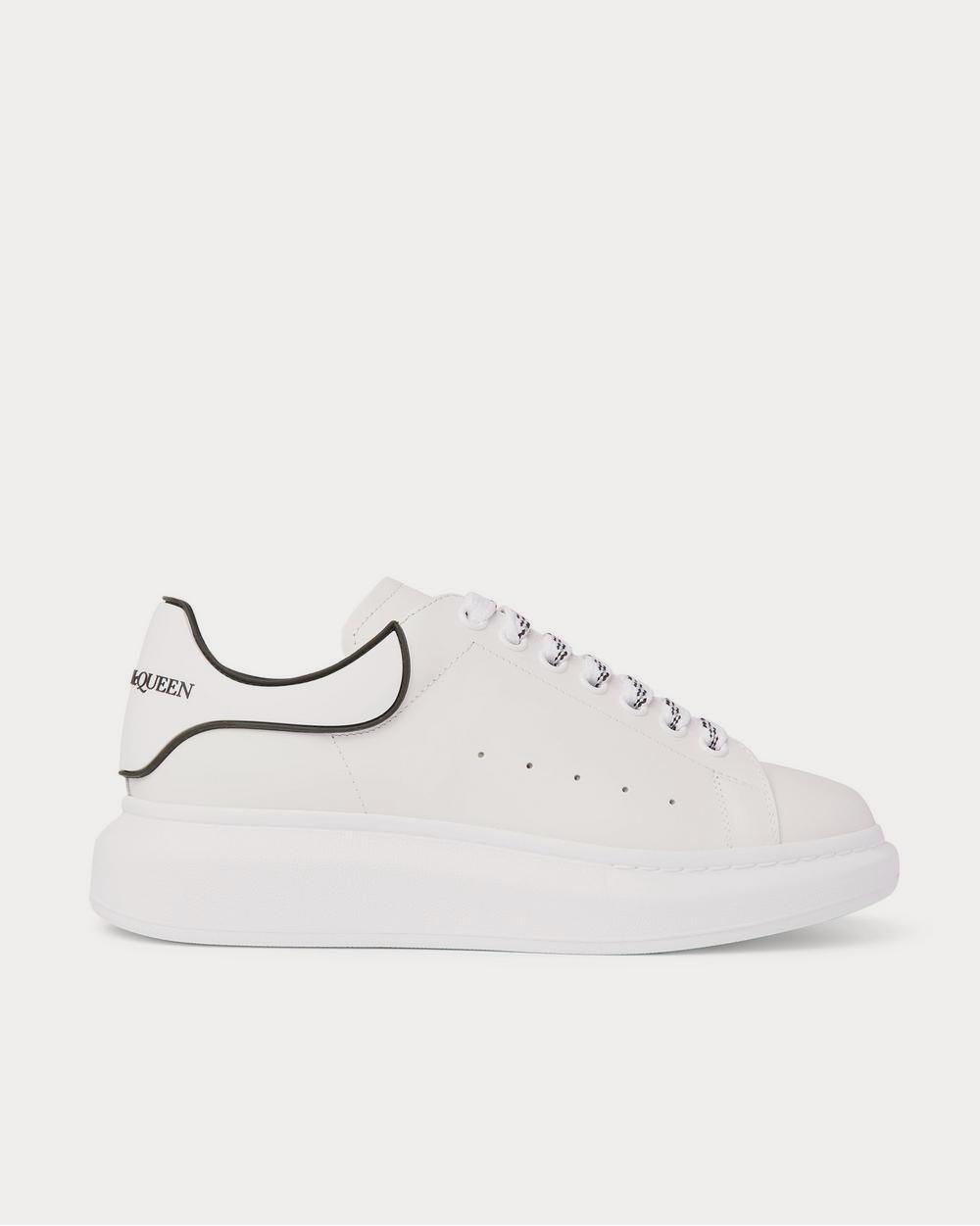 Alexander McQueen Exaggerated-Sole Rubber-Trimmed Leather  White low top sneakers - 1