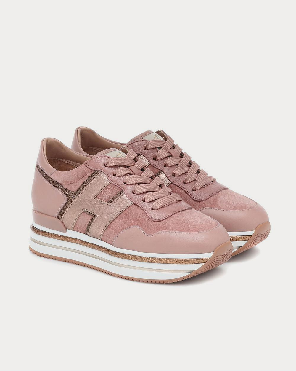 Hogan H222 Midi leather Pink Low Top Sneakers - 2