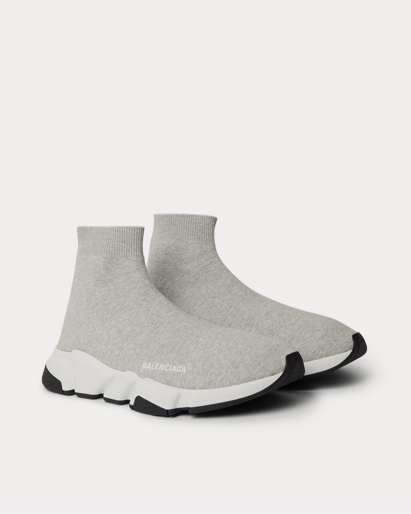 Balenciaga Speed Sock Stretch-Knit Slip-On  Gray high top sneakers - 2