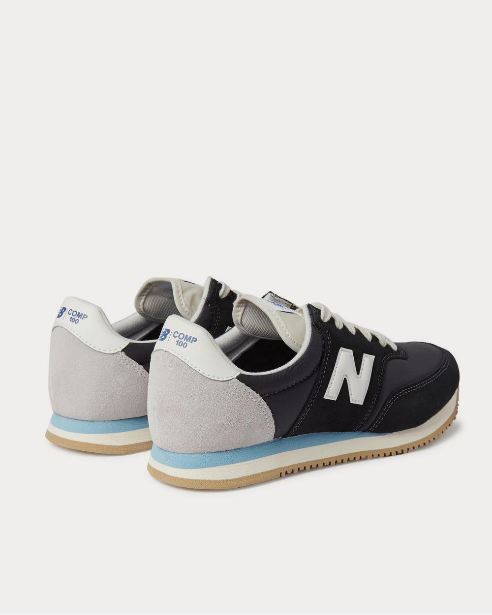 New Balance Comp 100 Leather and Suede-Trimmed Shell  Black low top sneakers - 4