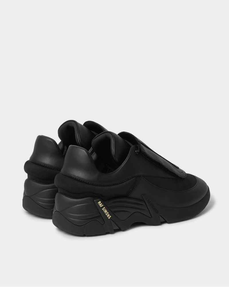 Raf Simons Antei Rubber-Trimmed Leather  Black low top sneakers - 3