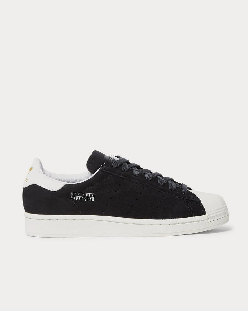 Adidas Superstar Pure Leather and Rubber-Trimmed Suede  Black low top sneakers - 1