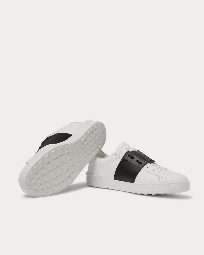 Valentino Open Striped Leather  White low top sneakers - 3