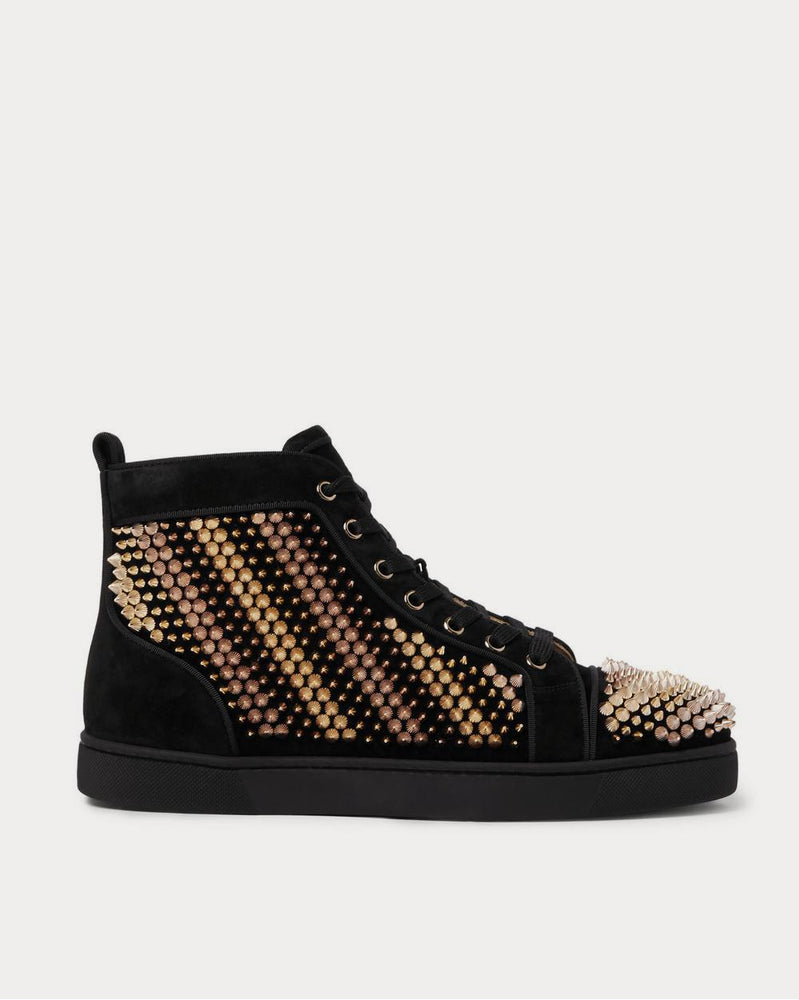 Christian Louboutin Galvalouis Spikes Suede High-Top  Black high top sneakers - 1