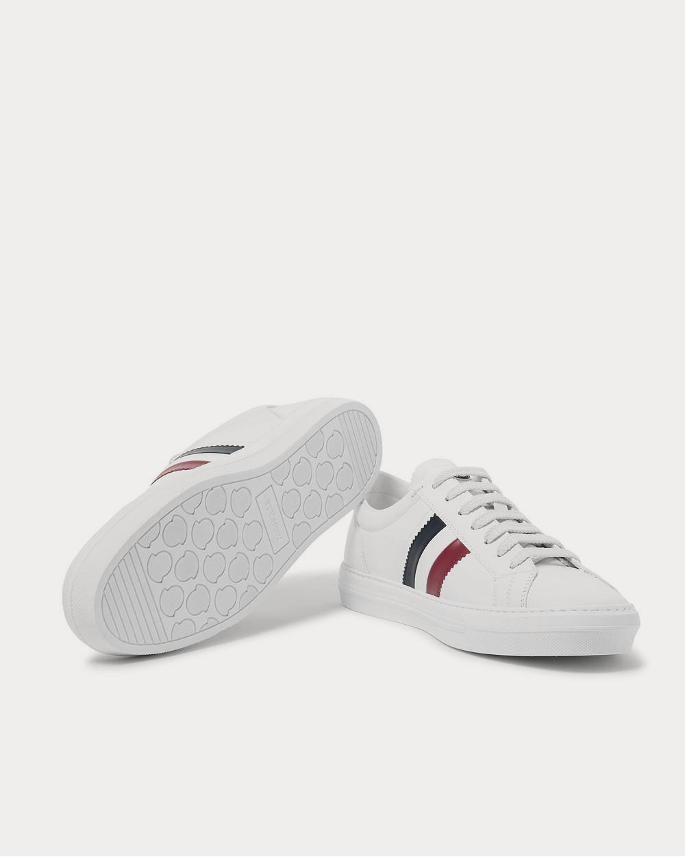 Moncler New Monaco Striped Leather  White low top sneakers - 3