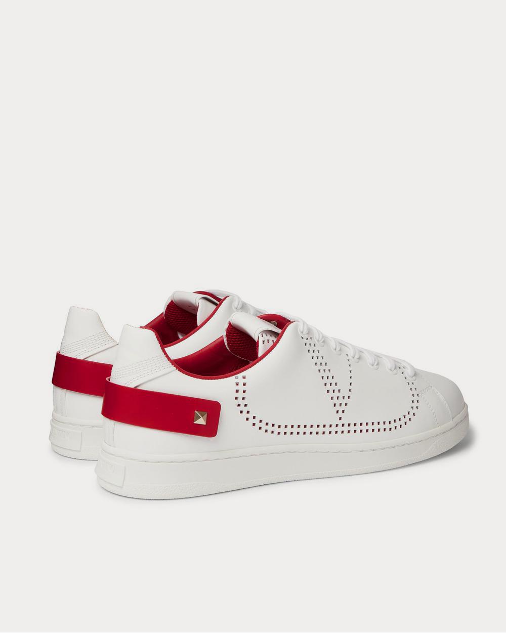 Valentino Backnet Perforated Leather  White low top sneakers - 3