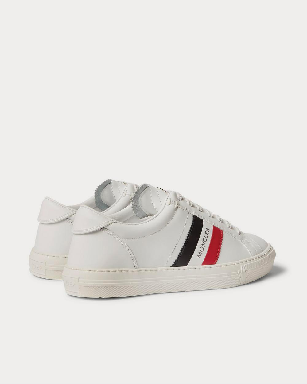 Moncler New Monaco Striped Leather  White low top sneakers - 4