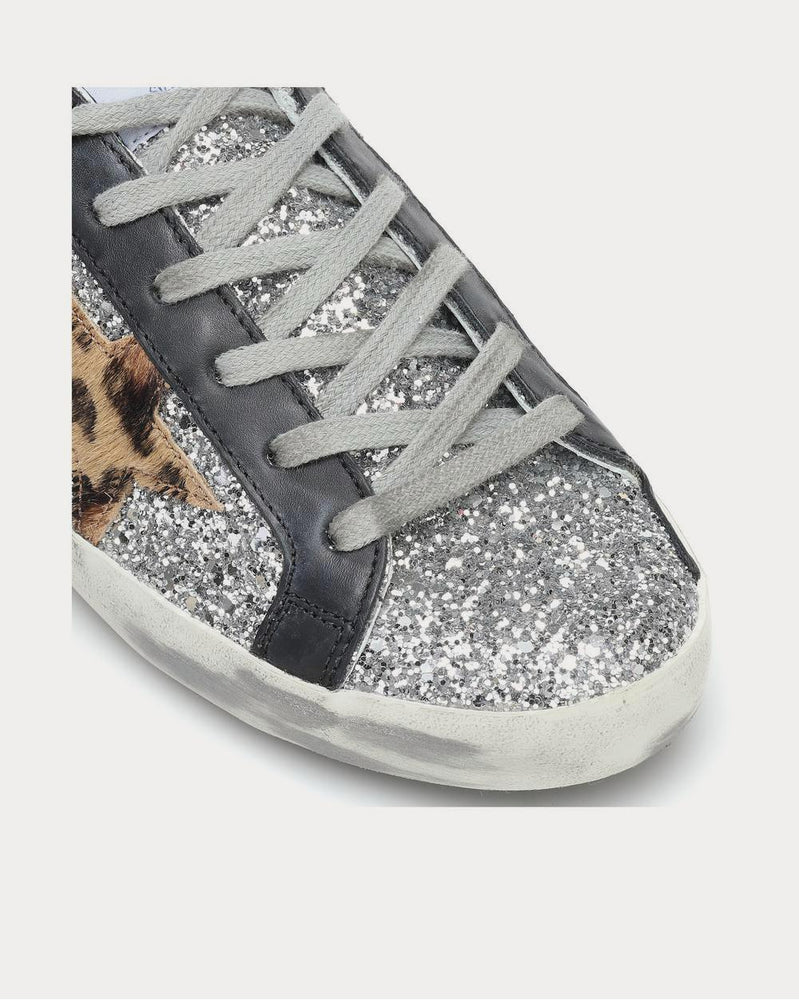 Golden Goose Superstar leather-trimmed Silver Low Top Sneakers - 4