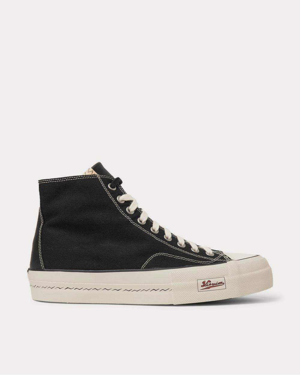 Visvim Skagway Leather-Trimmed Canvas High-Top  Black high top sneakers - 1