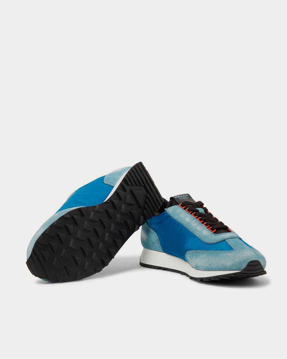 Prada Milano 70 Nylon and Suede  Light blue low top sneakers - 3