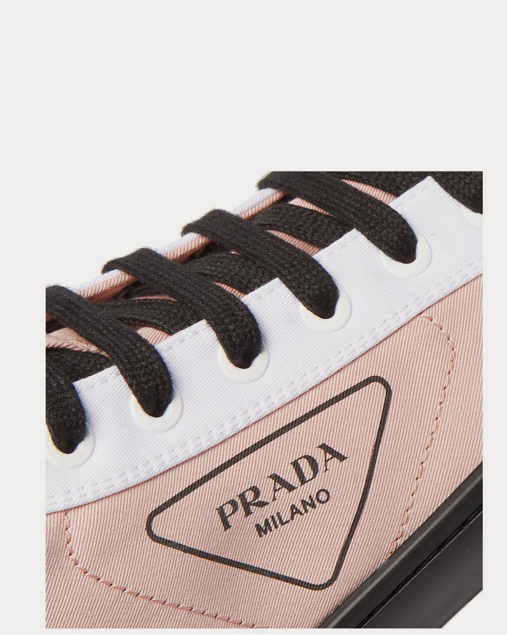 Prada Logo-Print Canvas High-Top  Pink high top sneakers - 5