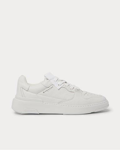 Givenchy Wing Grosgrain-Trimmed Full-Grain Leather  White low top sneakers