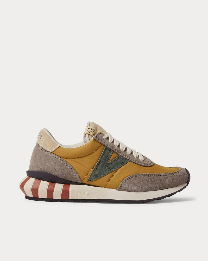 Visvim Attica Suede-Trimmed Nylon  Mustard low top sneakers - 1