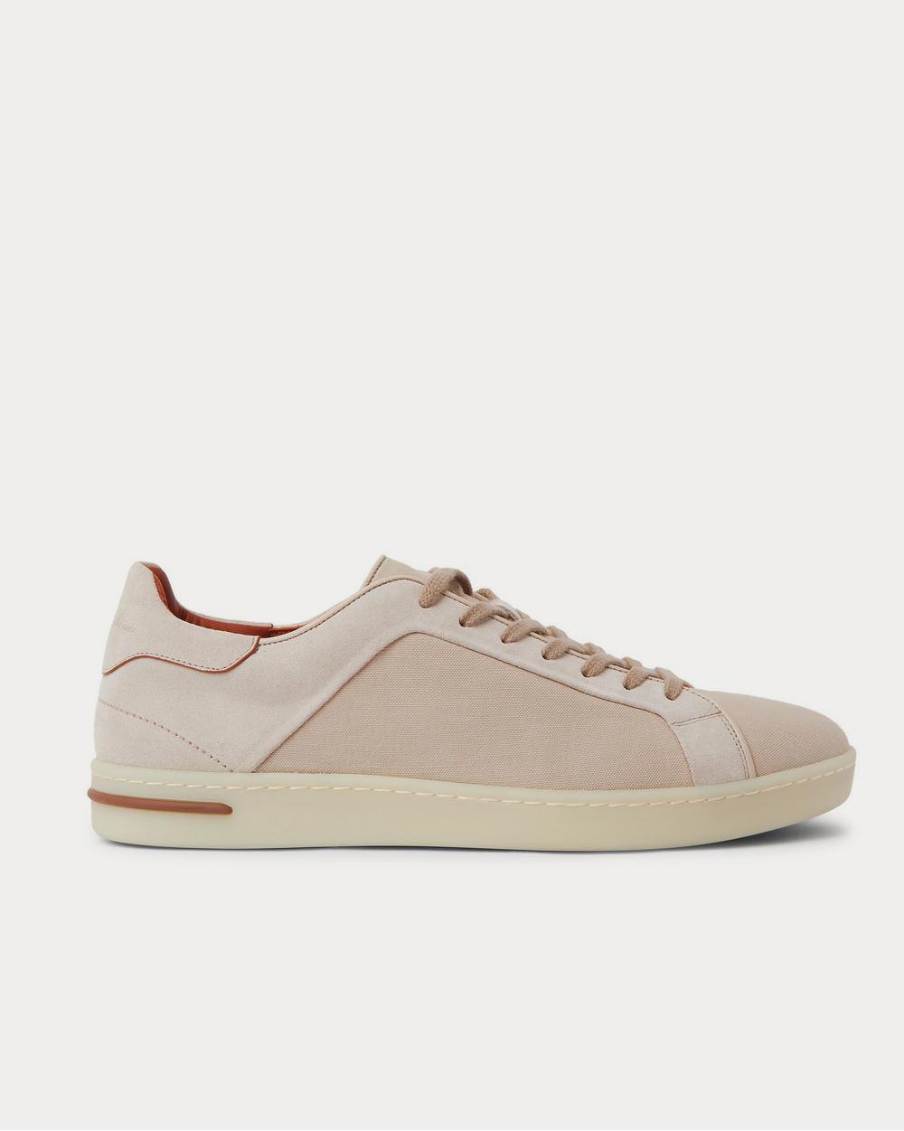 Loro Piana Traveller Suede and Canvas  Beige low top sneakers - 1