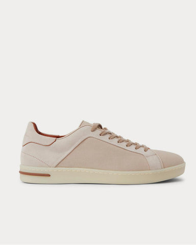 Loro Piana Traveller Suede and Canvas  Beige low top sneakers