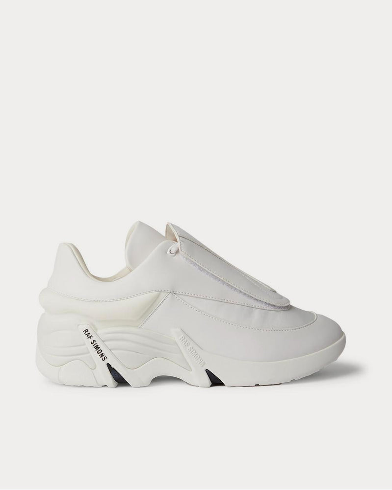 Raf Simons Antei Rubber-Trimmed Leather  White low top sneakers - 1