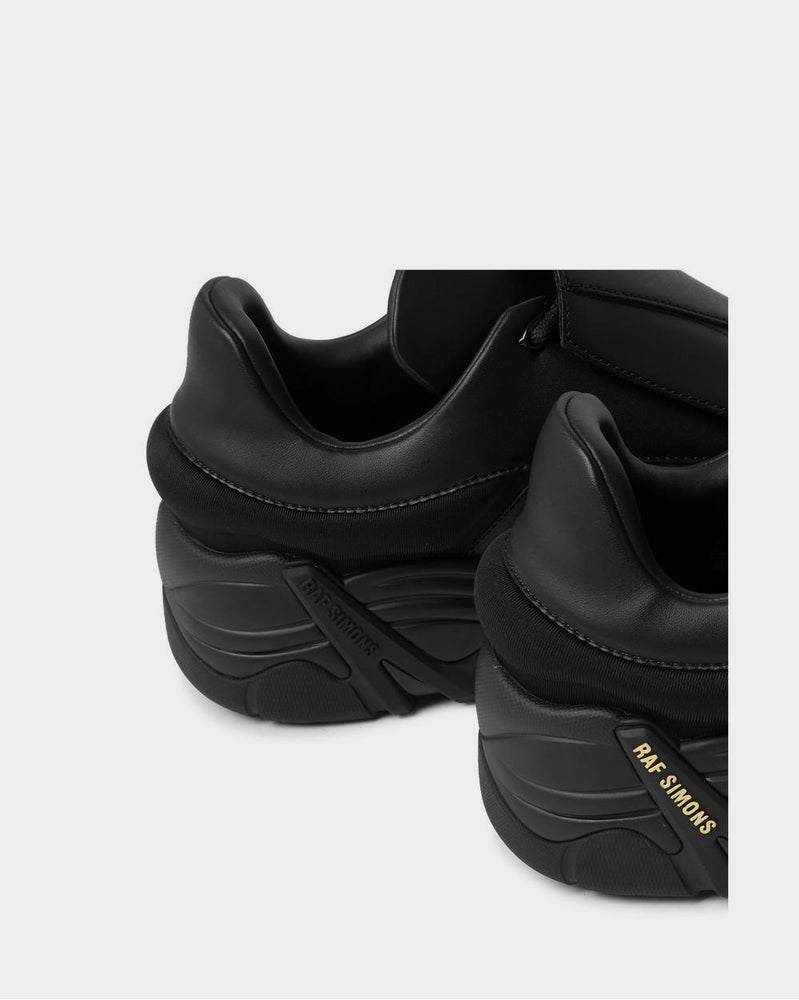 Raf Simons Antei Rubber-Trimmed Leather  Black low top sneakers - 4