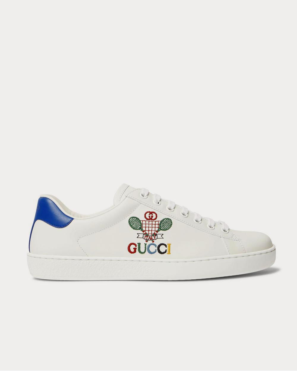 Gucci New Ace Logo-Embroidered Leather  White low top sneakers - 1