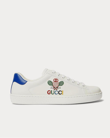 Gucci New Ace Logo-Embroidered Leather  White low top sneakers