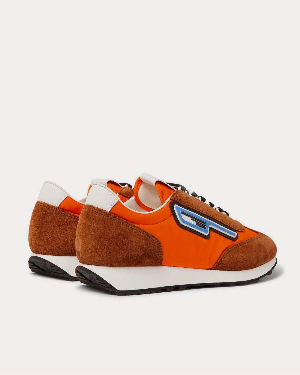 Prada Milano 70 Rubber and Leather-Trimmed Nylon  Orange low top sneakers - 4