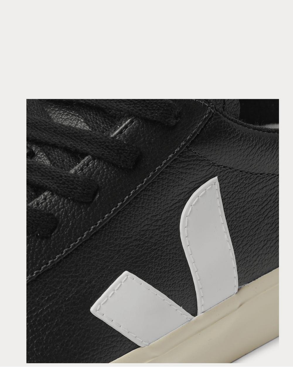 Veja Campo Rubber-Trimmed Full-Grain Leather  Black low top sneakers - 5