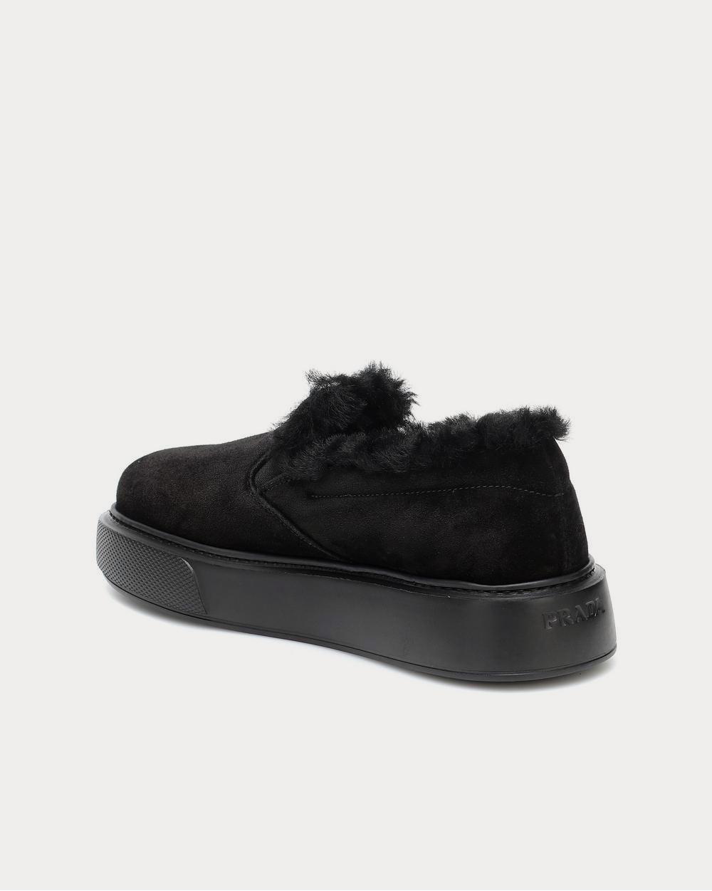 Prada Shearling-lined suede Nero Low Top Sneakers - 3