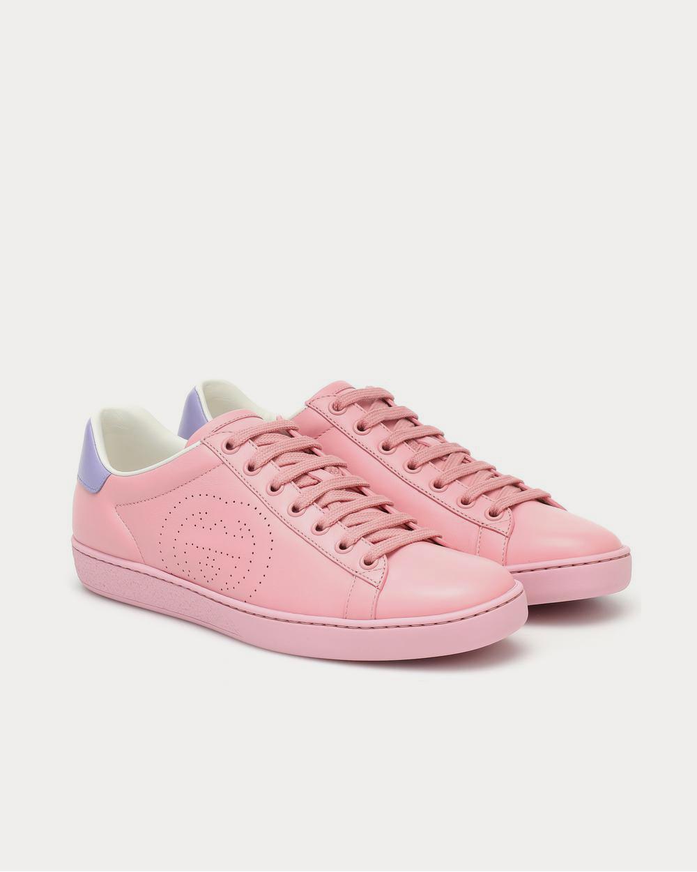 Gucci New Ace leather Wild Rose Low Top Sneakers - 2