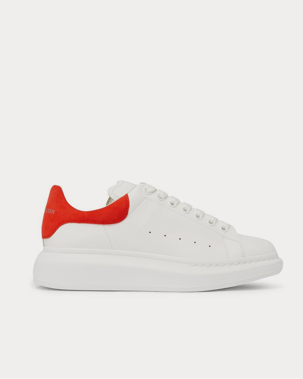 Alexander McQueen Exaggerated-Sole Suede-Trimmed Leather  White low top sneakers - 1