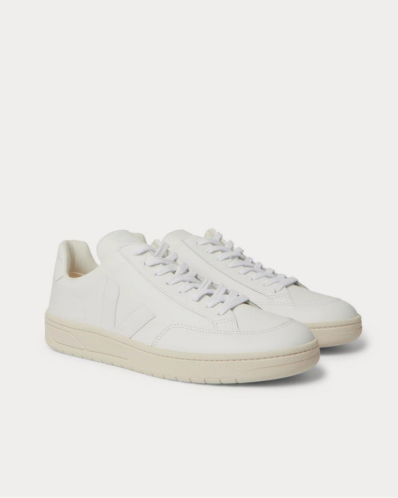 Veja V-12 Suede-Trimmed Leather  White low top sneakers - 2