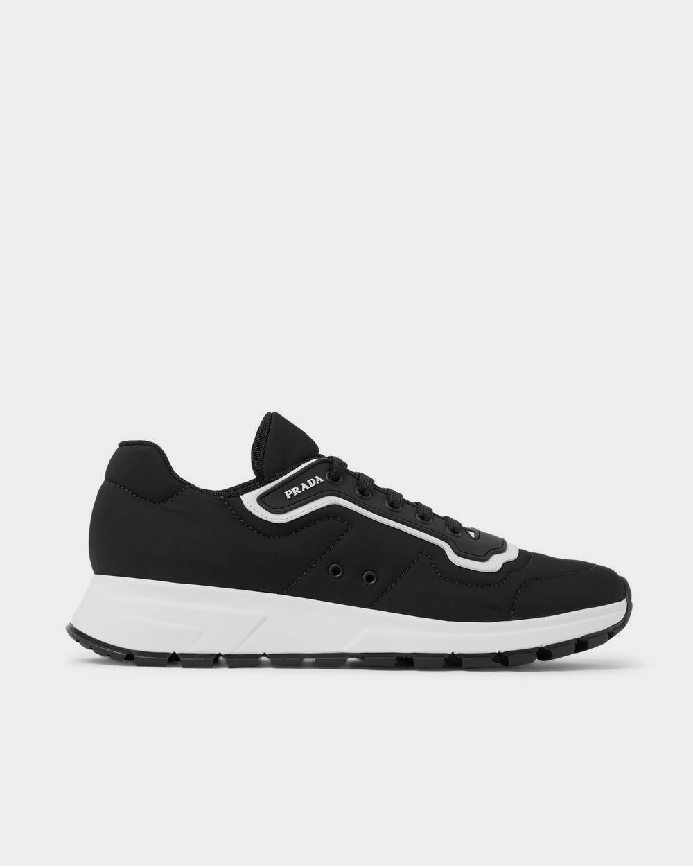 Prada Match Race Rubber and Leather-Trimmed Nylon  Black low top sneakers - 1