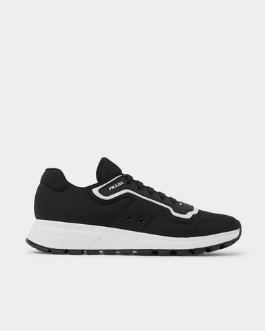 Prada Match Race Rubber and Leather-Trimmed Nylon  Black low top sneakers