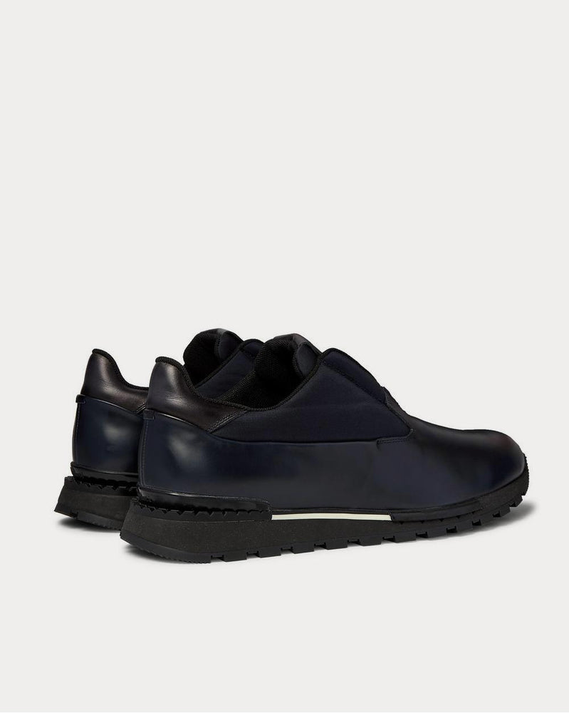 Berluti Fast Track Torino Leather and Neoprene  Navy low top sneakers - 4