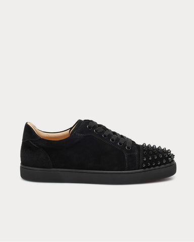 Christian Louboutin Vieira Spikes suede Black Low Top Sneakers