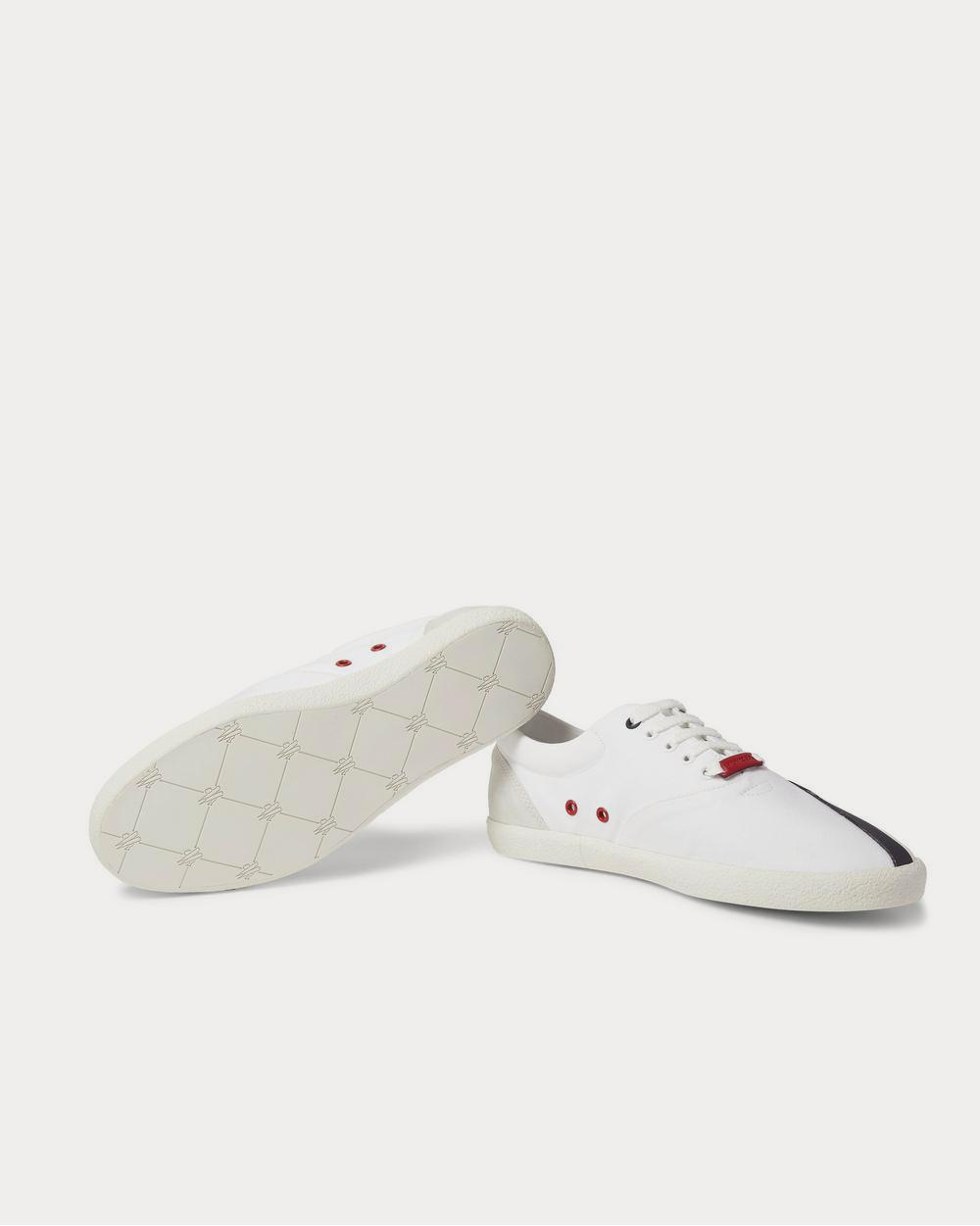 Moncler Suede, Rubber and Canvas  White low top sneakers - 3