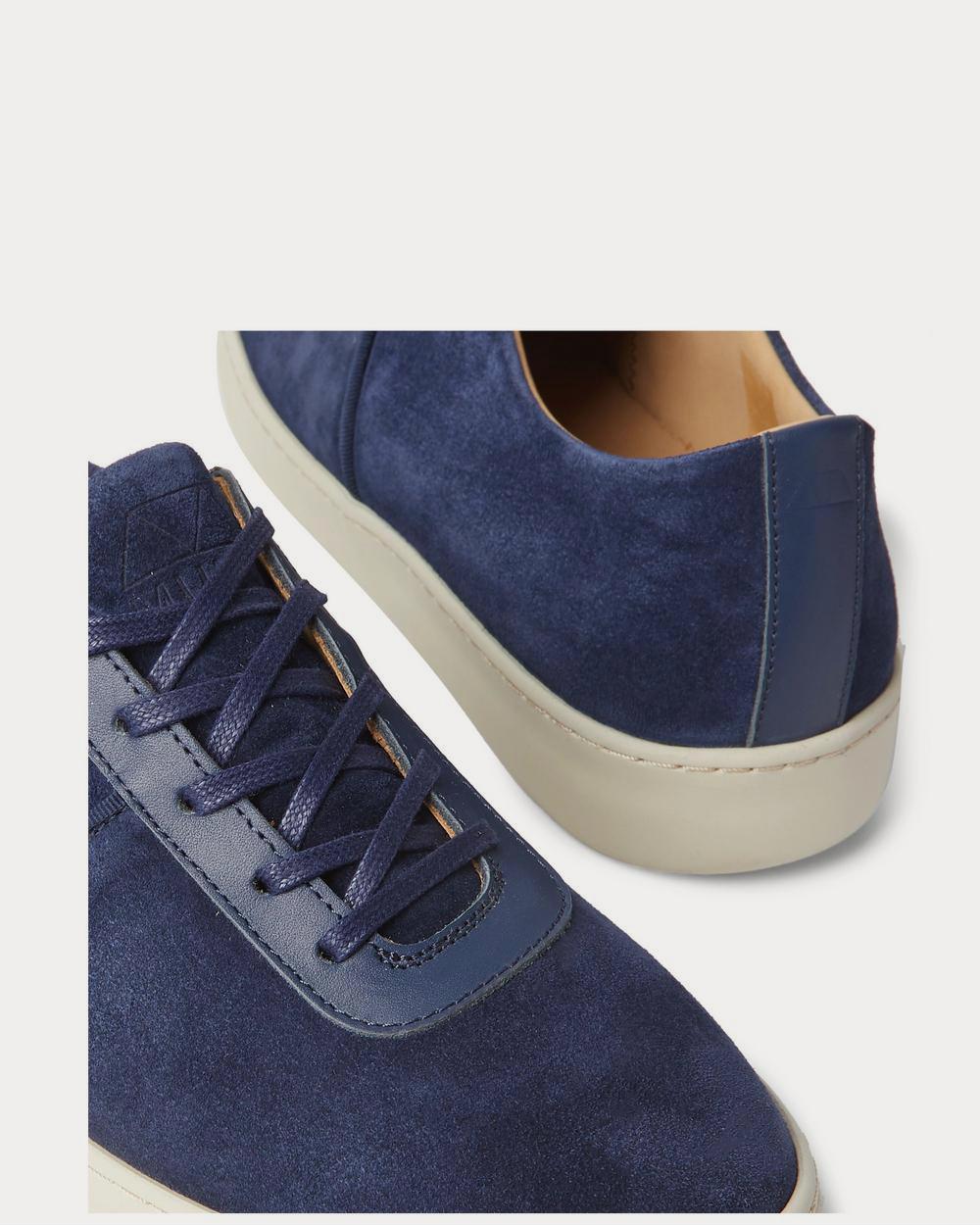 Mulo Leather-Trimmed Suede  Navy low top sneakers - 5