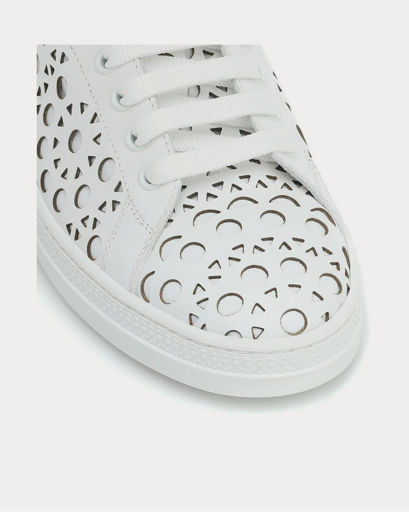 Alaïa Laser-cut leather White Low Top Sneakers - 4